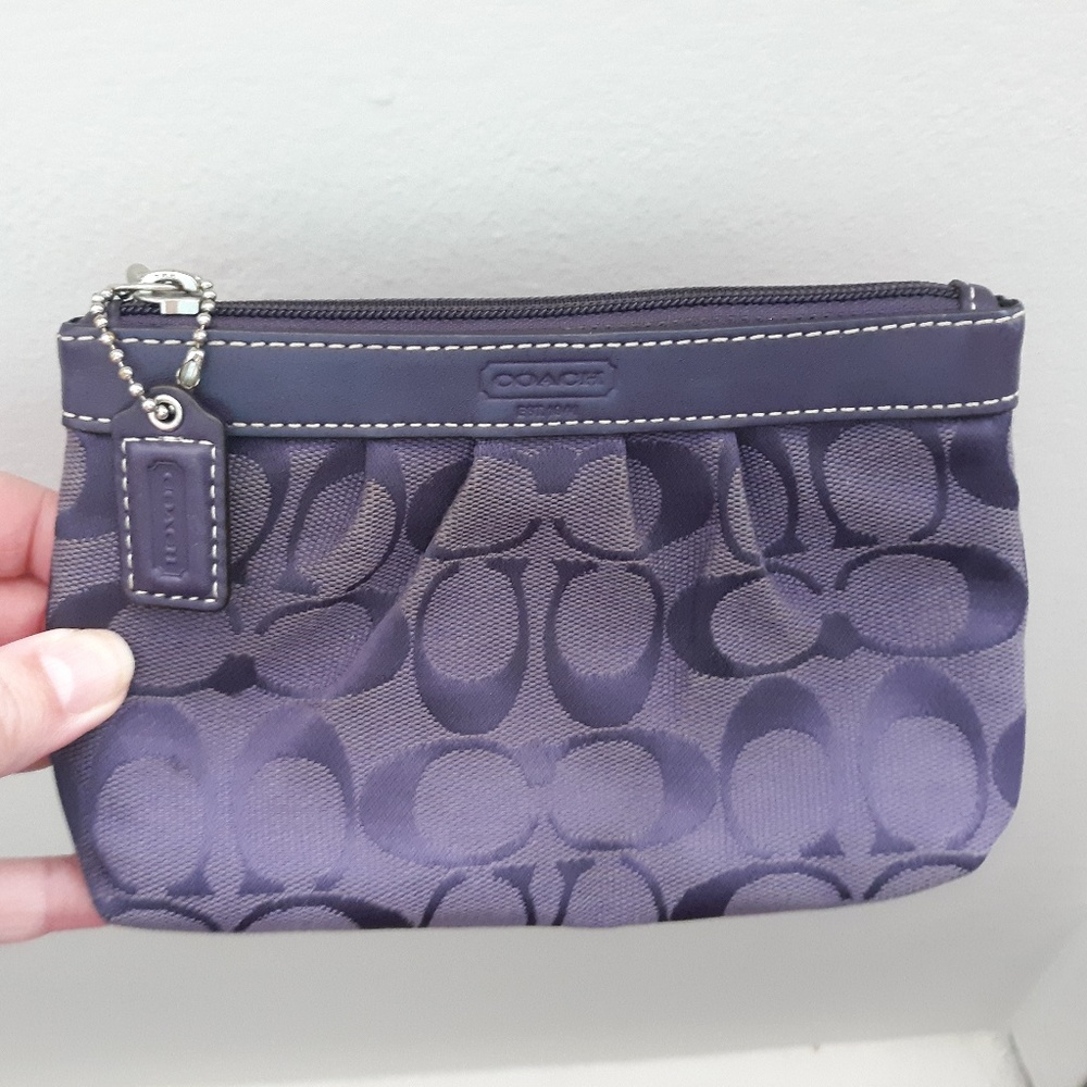 Coach Signature Purple Wristlet